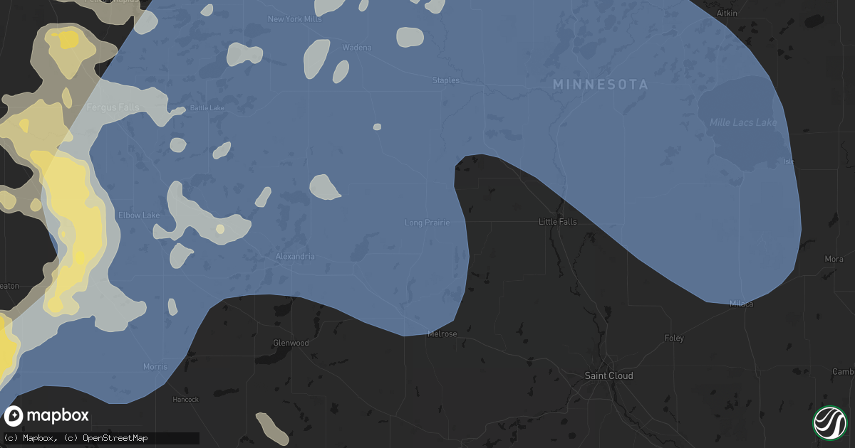 Hail map in Long Prairie, MN on July 6, 2026