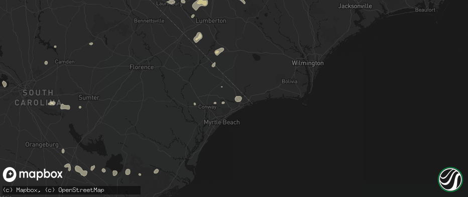 Hail map in Longs, SC on July 6, 2026