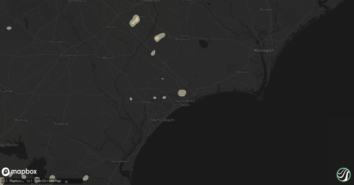 Hail map in Longs, SC on July 6, 2026