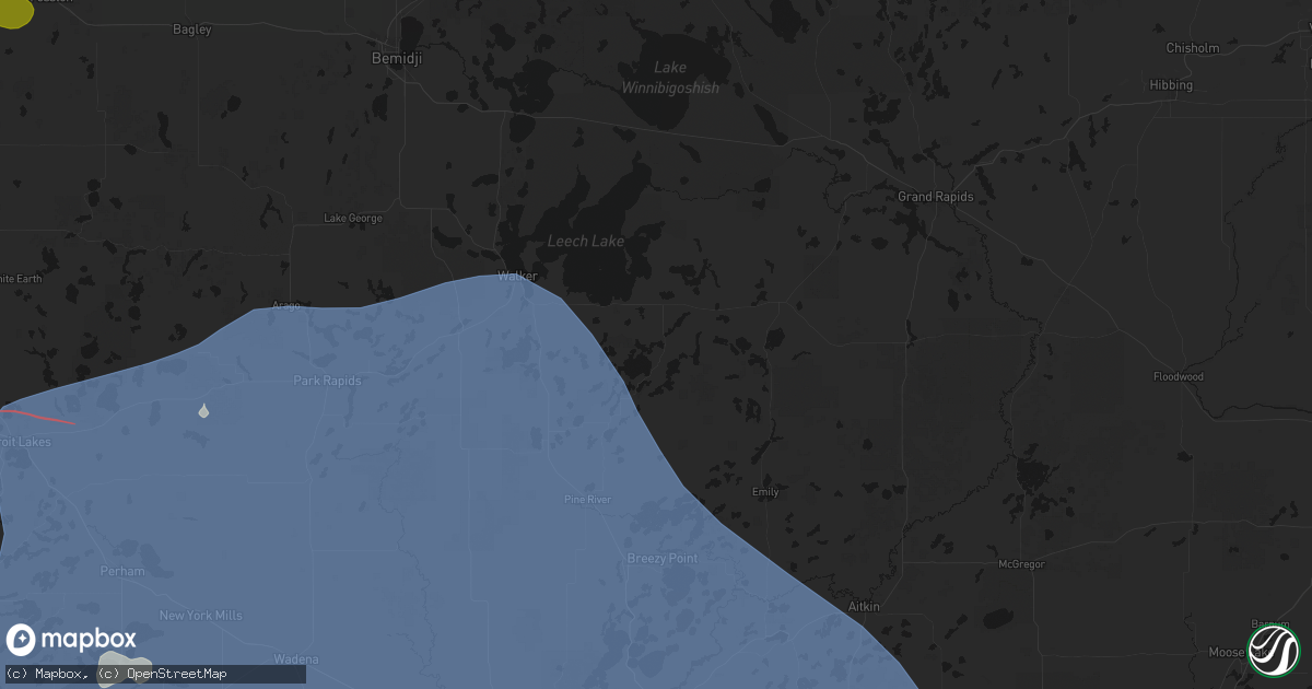 Hail map in Longville, MN on July 6, 2026