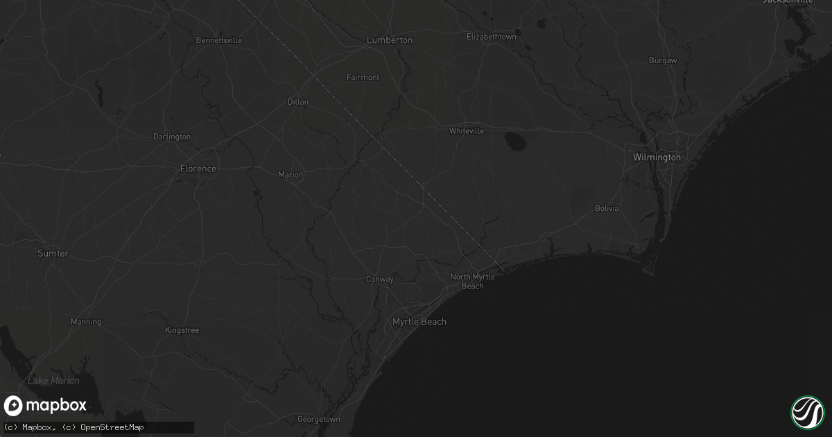 Hail map in Loris, SC on July 6, 2026