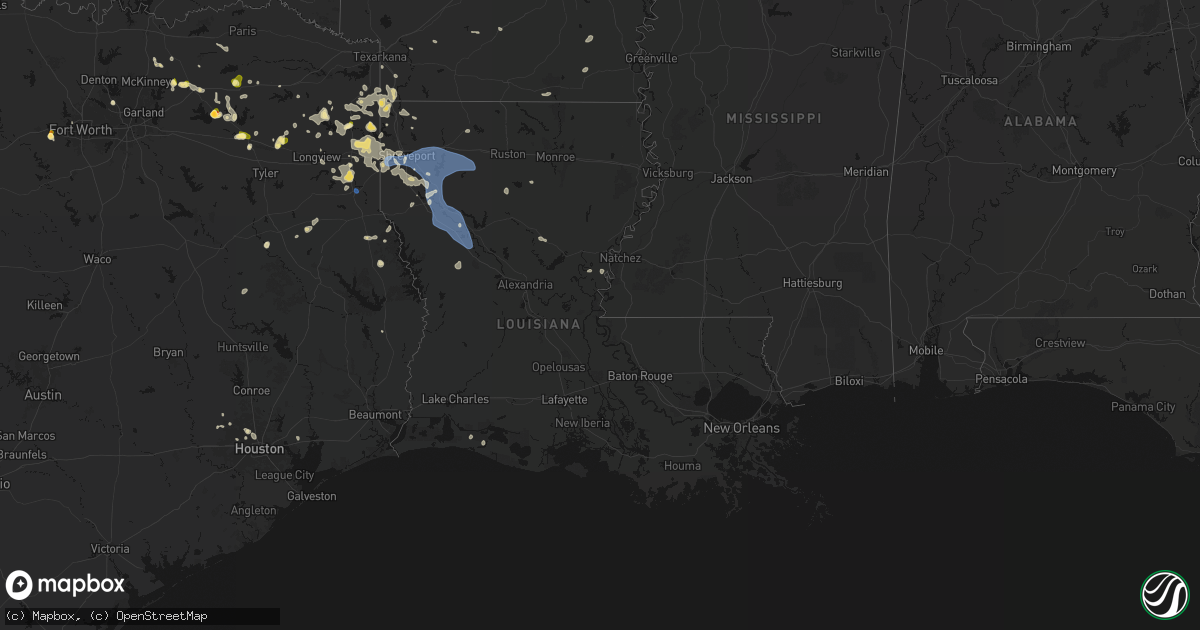 Hail map in Louisiana on July 6, 2026