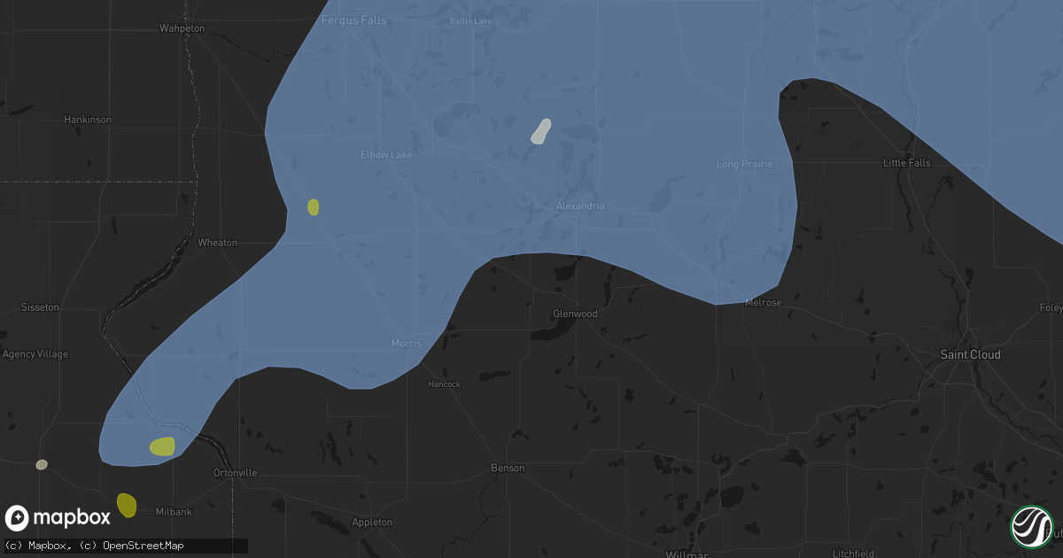 Hail map in Lowry, MN on July 6, 2026