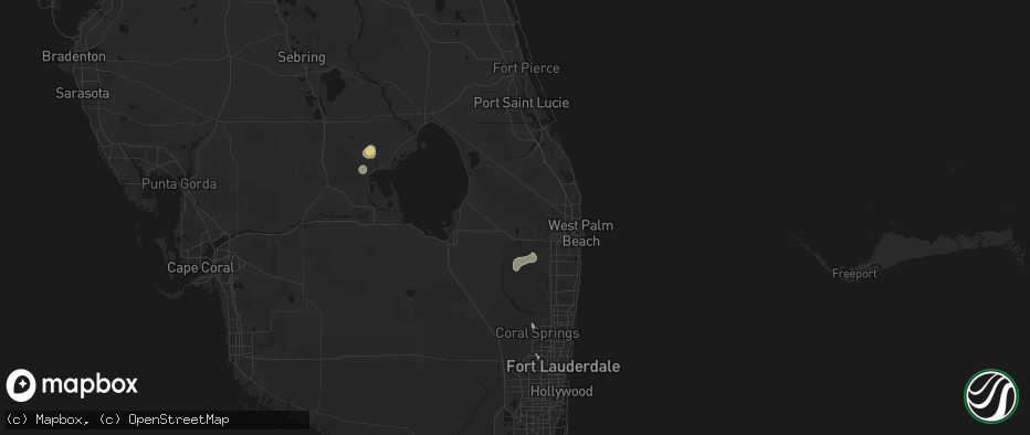 Hail map in Loxahatchee, FL on July 6, 2026