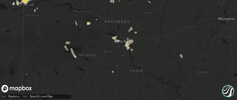 Hail map in Mabelvale, AR on July 6, 2026