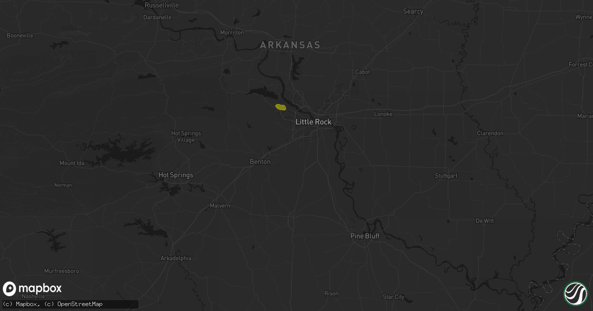 Hail map in Mabelvale, AR on July 6, 2026