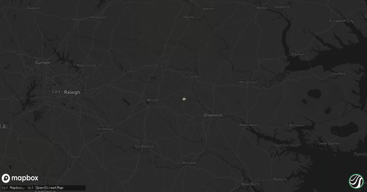 Hail map in Macclesfield, NC on July 6, 2026