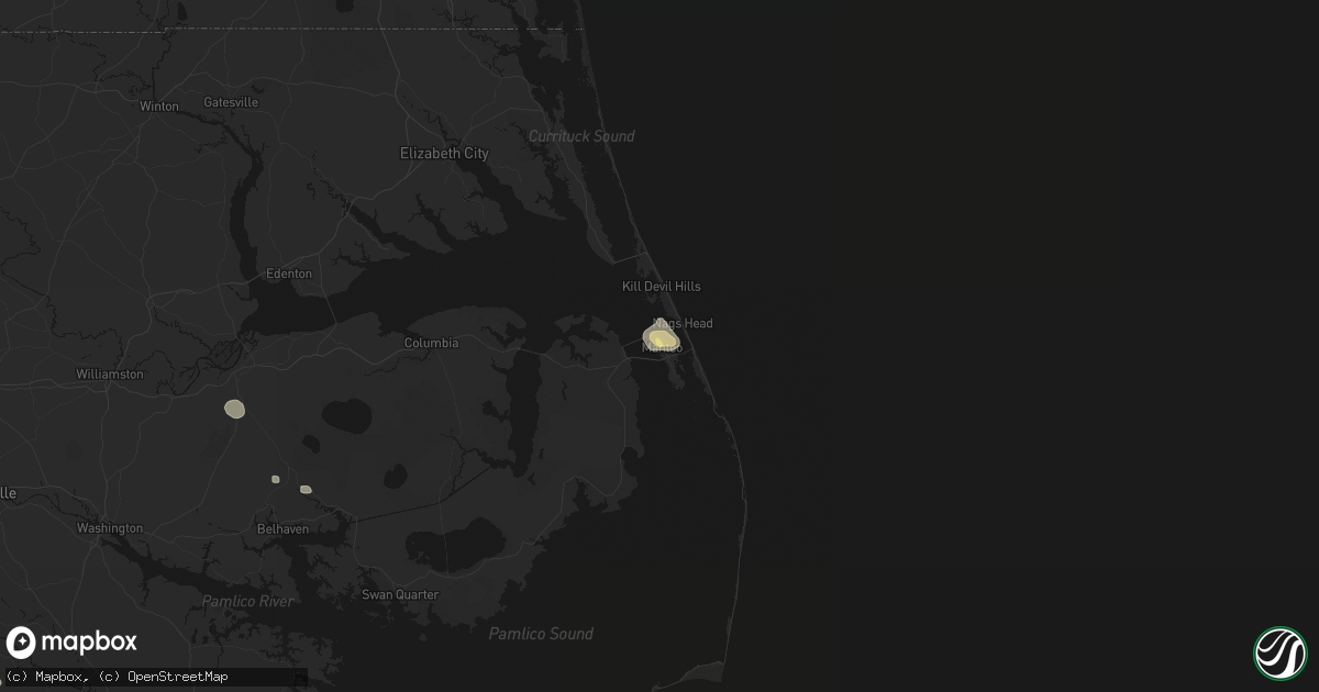 Hail map in Manteo, NC on July 6, 2026