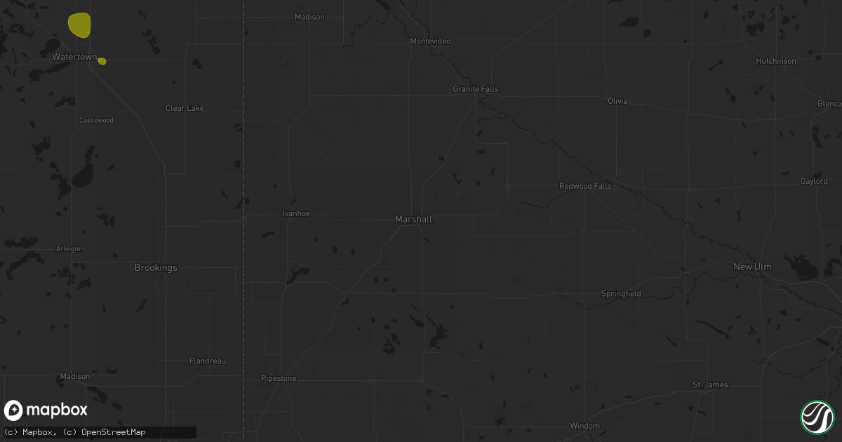 Hail map in Marshall, MN on July 6, 2026