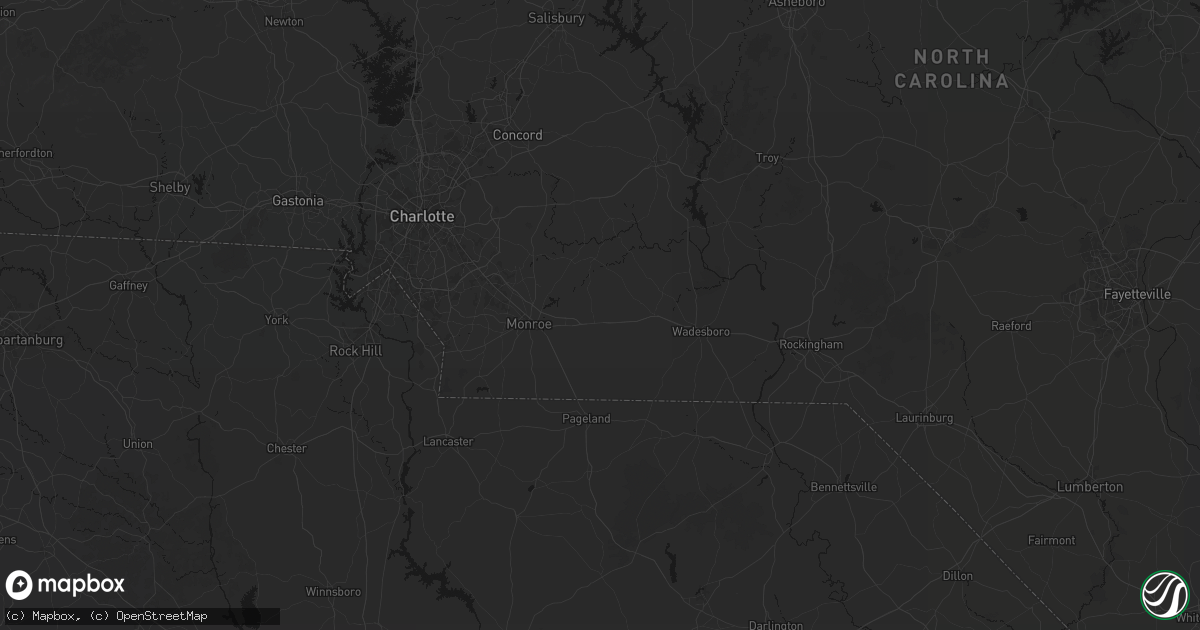 Hail map in Marshville, NC on July 6, 2026