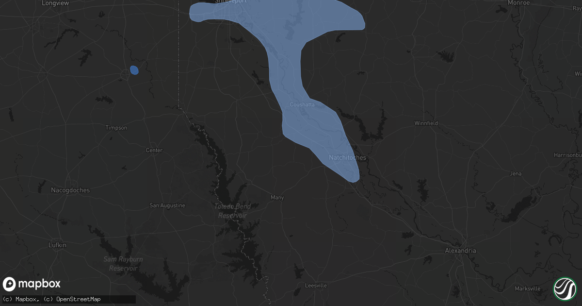 Hail map in Marthaville, LA on July 6, 2026
