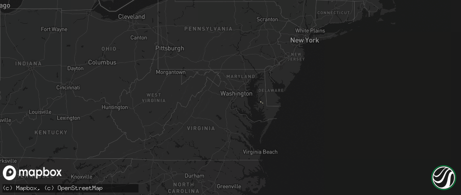 Hail map in Maryland on July 6, 2026