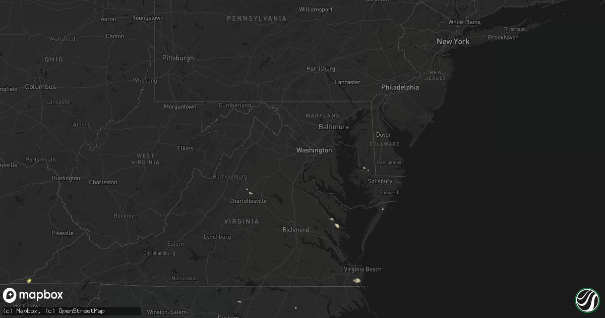 Hail map in Maryland on July 6, 2026