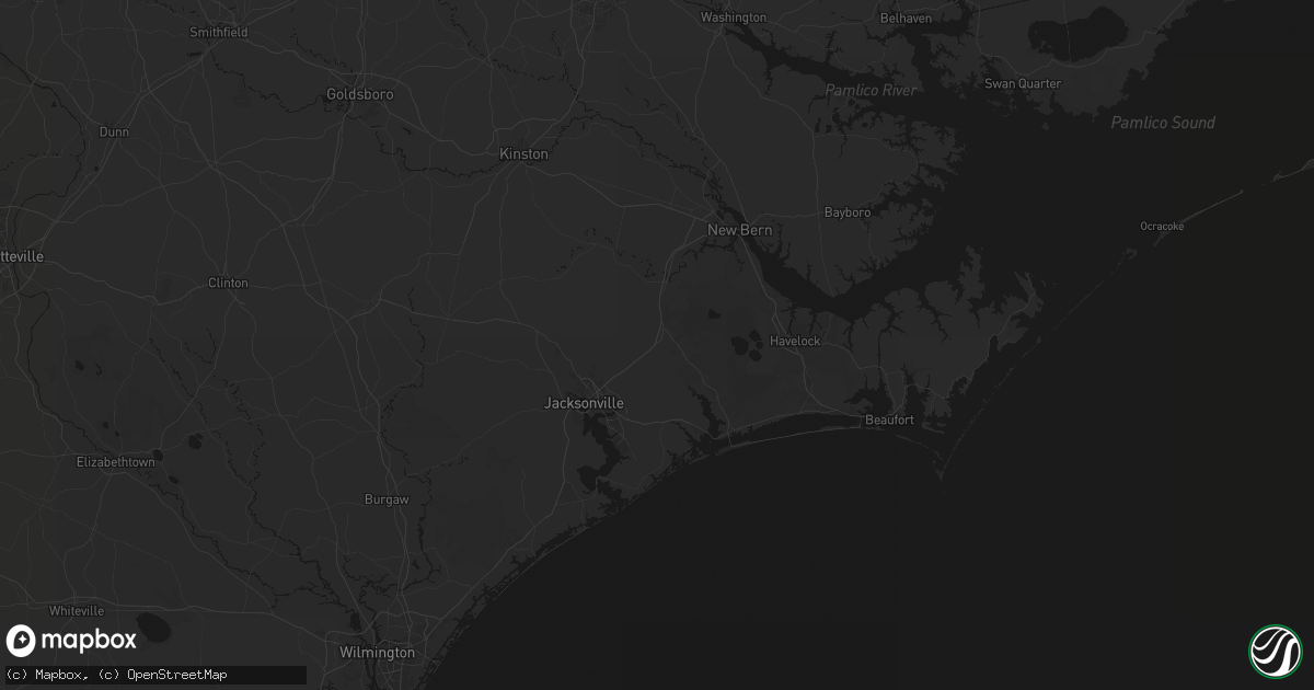 Hail map in Maysville, NC on July 6, 2026