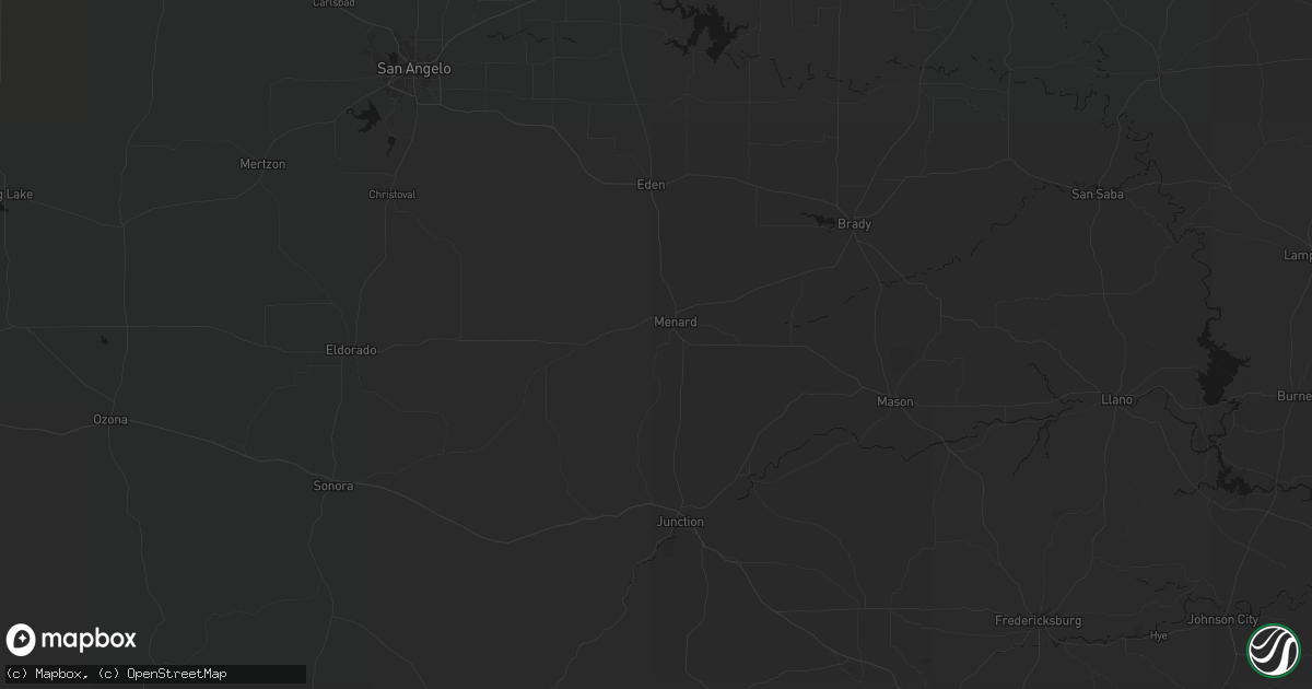 Hail map in Menard, TX on July 6, 2026