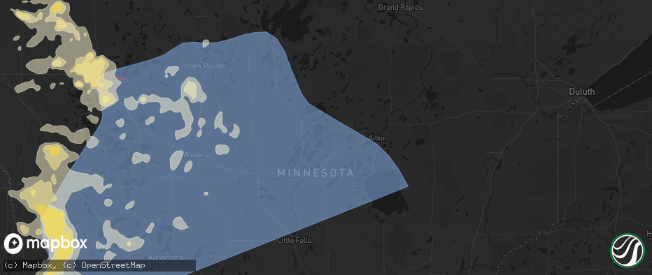 Hail map in Merrifield, MN on July 6, 2026
