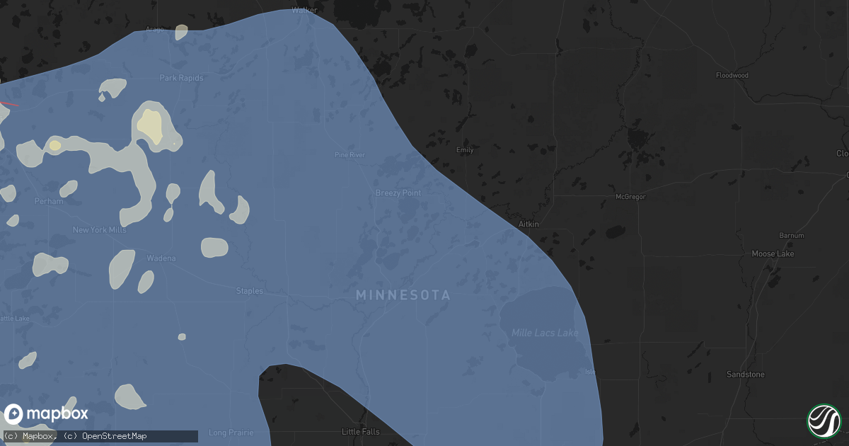 Hail map in Merrifield, MN on July 6, 2026