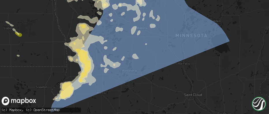 Hail map in Miltona, MN on July 6, 2026