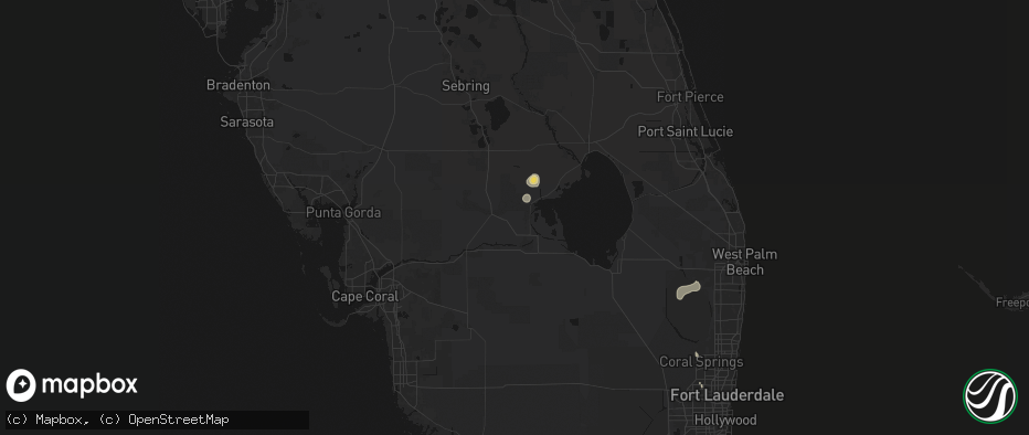 Hail map in Moore Haven, FL on July 6, 2026