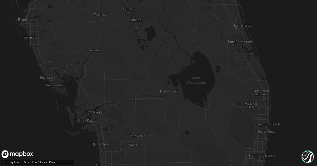 Hail map in Moore Haven, FL on July 6, 2026
