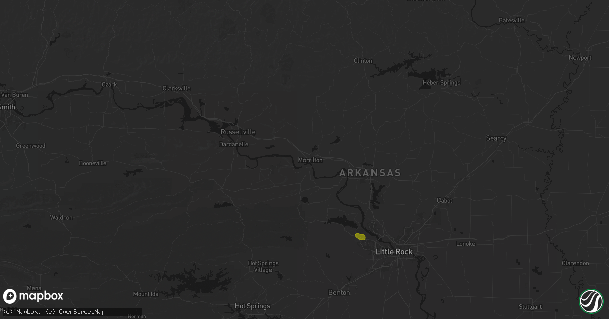 Hail map in Morrilton, AR on July 6, 2026