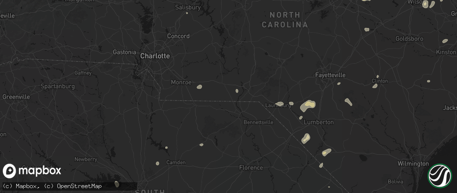 Hail map in Morven, NC on July 6, 2026