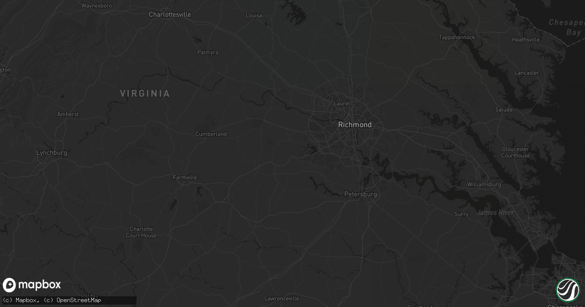 Hail map in Moseley, VA on July 6, 2026