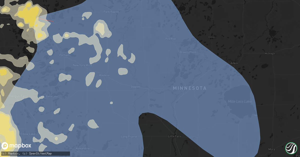 Hail map in Motley, MN on July 6, 2026
