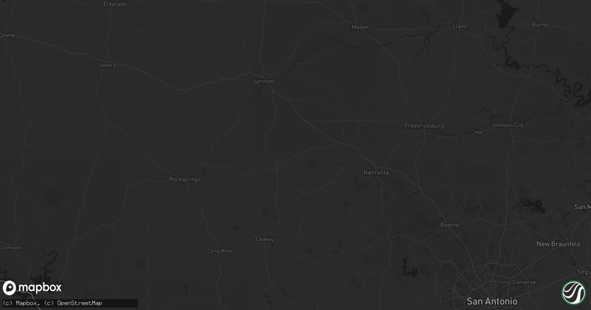 Hail map in Mountain Home, TX on July 6, 2026