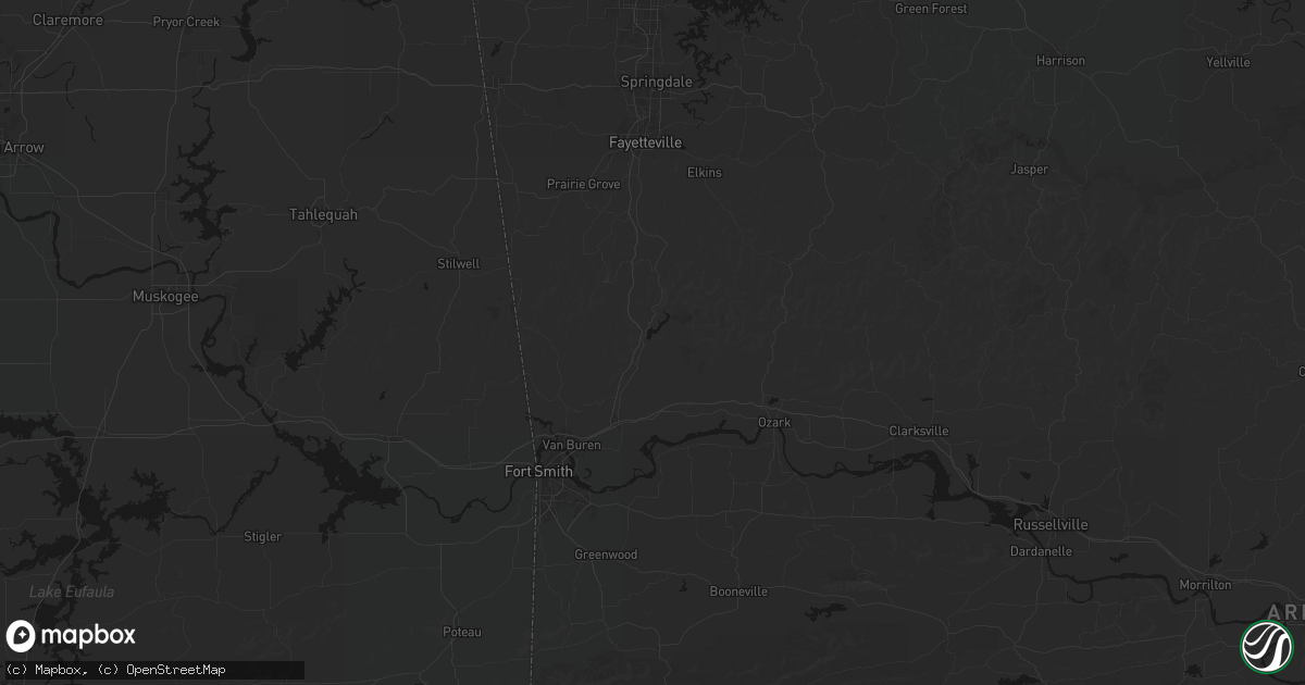 Hail map in Mountainburg, AR on July 6, 2026