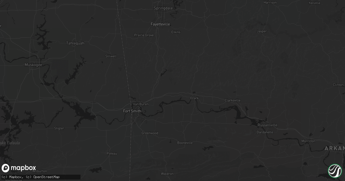 Hail map in Mulberry, AR on July 6, 2026