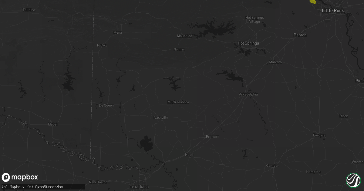 Hail map in Murfreesboro, AR on July 6, 2026