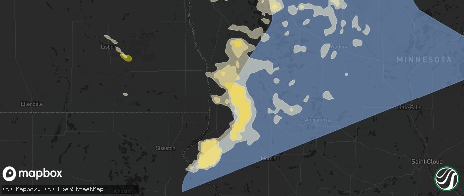 Hail map in Nashua, MN on July 6, 2026