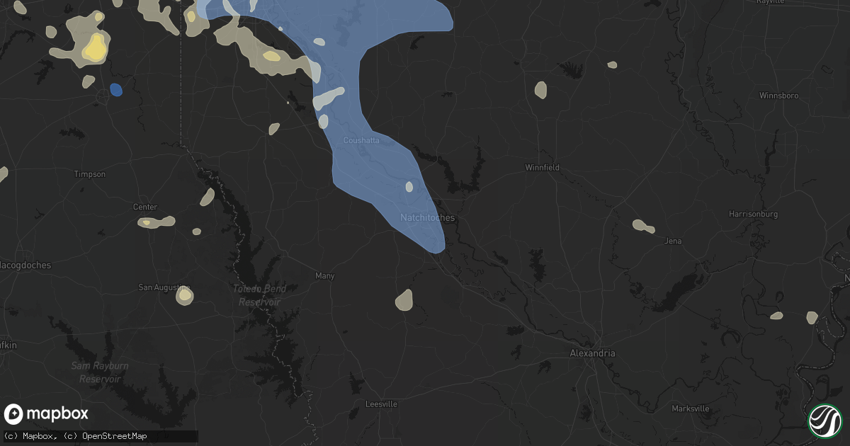 Hail map in Natchitoches, LA on July 6, 2026