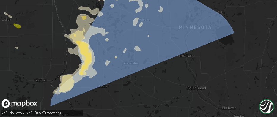 Hail map in Nelson, MN on July 6, 2026