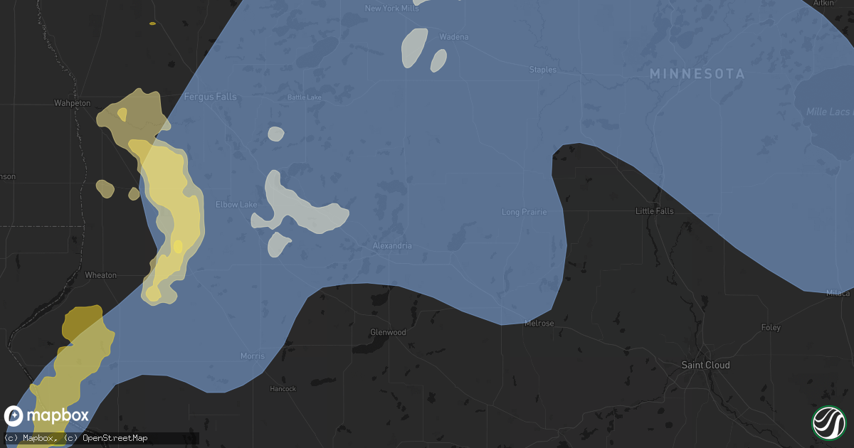 Hail map in Nelson, MN on July 6, 2026