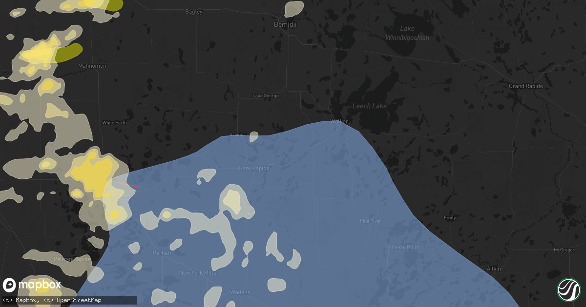 Hail map in Nevis, MN on July 6, 2026