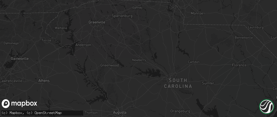 Hail map in Newberry, SC on July 6, 2026