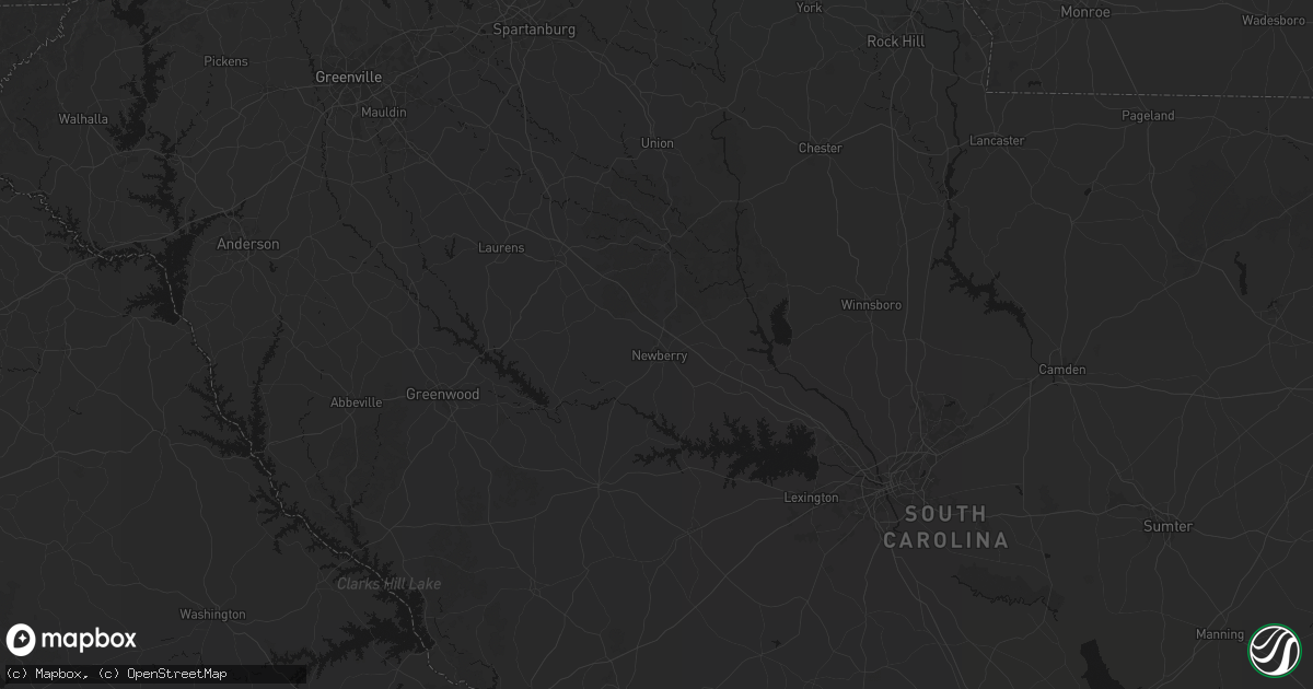 Hail map in Newberry, SC on July 6, 2026