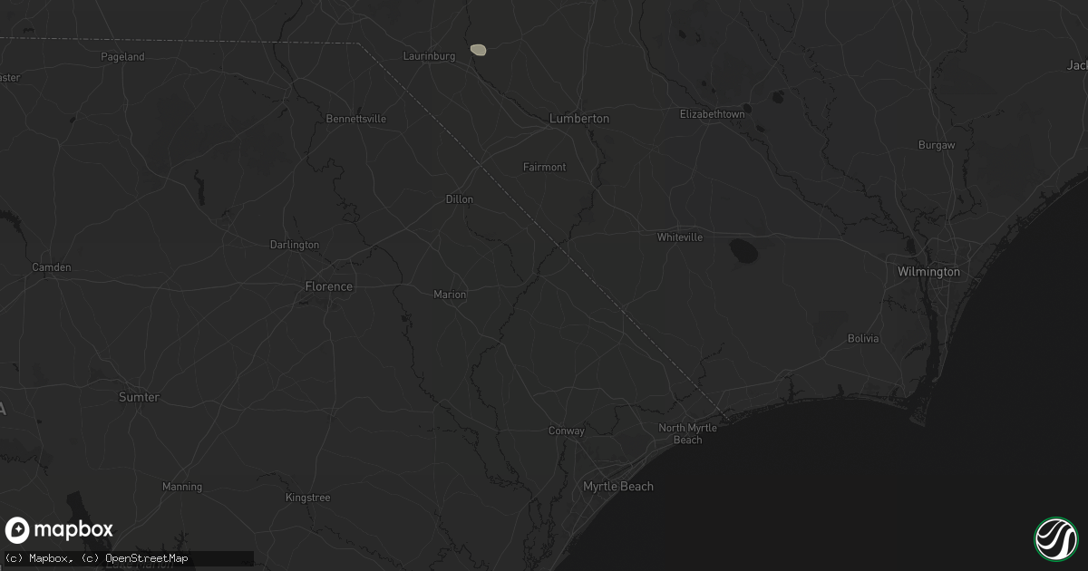 Hail map in Nichols, SC on July 6, 2026