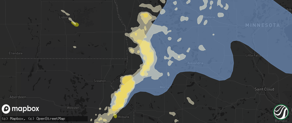 Hail map in Norcross, MN on July 6, 2026