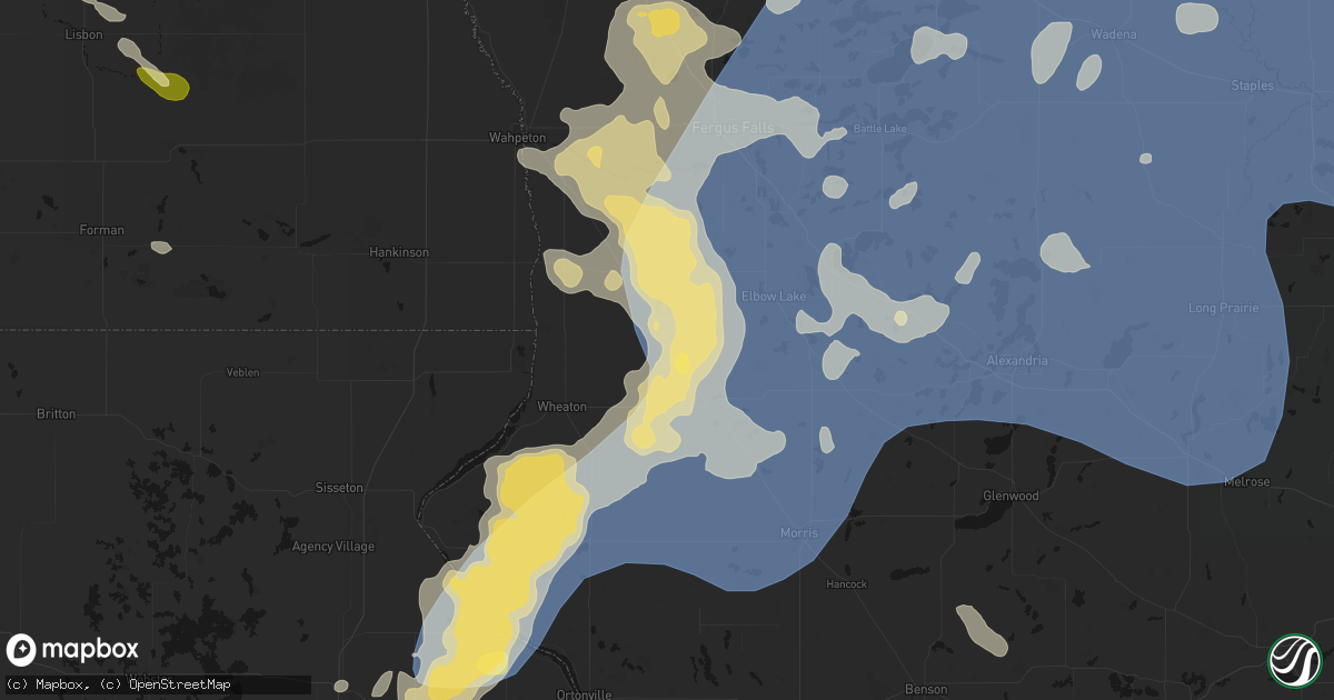 Hail map in Norcross, MN on July 6, 2026