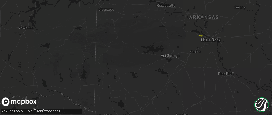 Hail map in Norman, AR on July 6, 2026