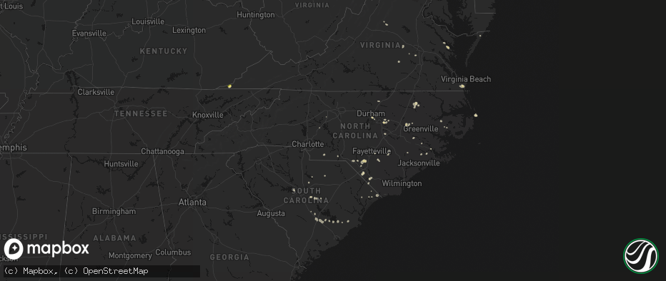 Hail map in North Carolina on July 6, 2026