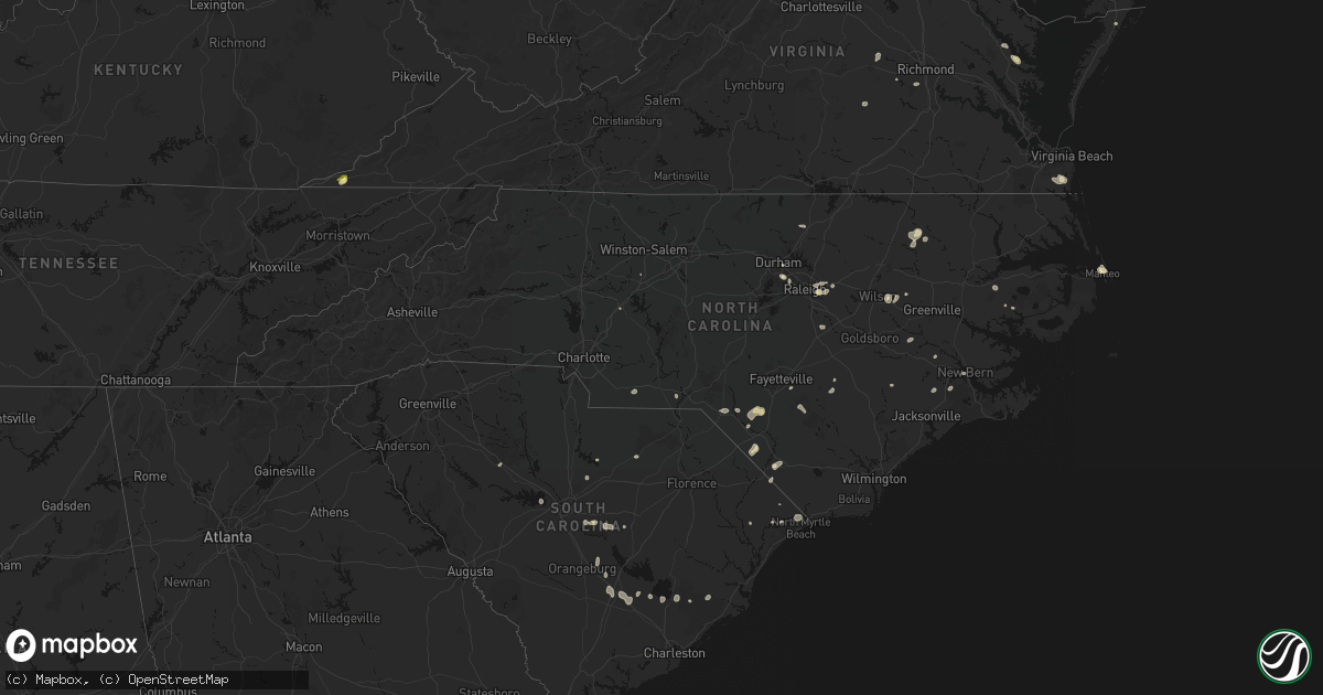 Hail map in North Carolina on July 6, 2026