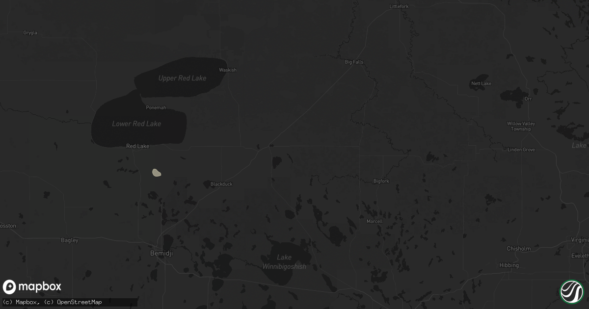 Hail map in Northome, MN on July 6, 2026