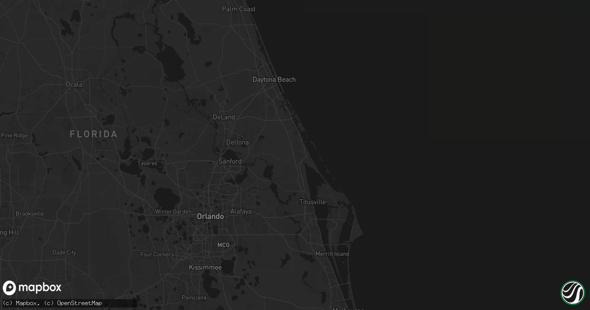 Hail map in Oak Hill, FL on July 6, 2026