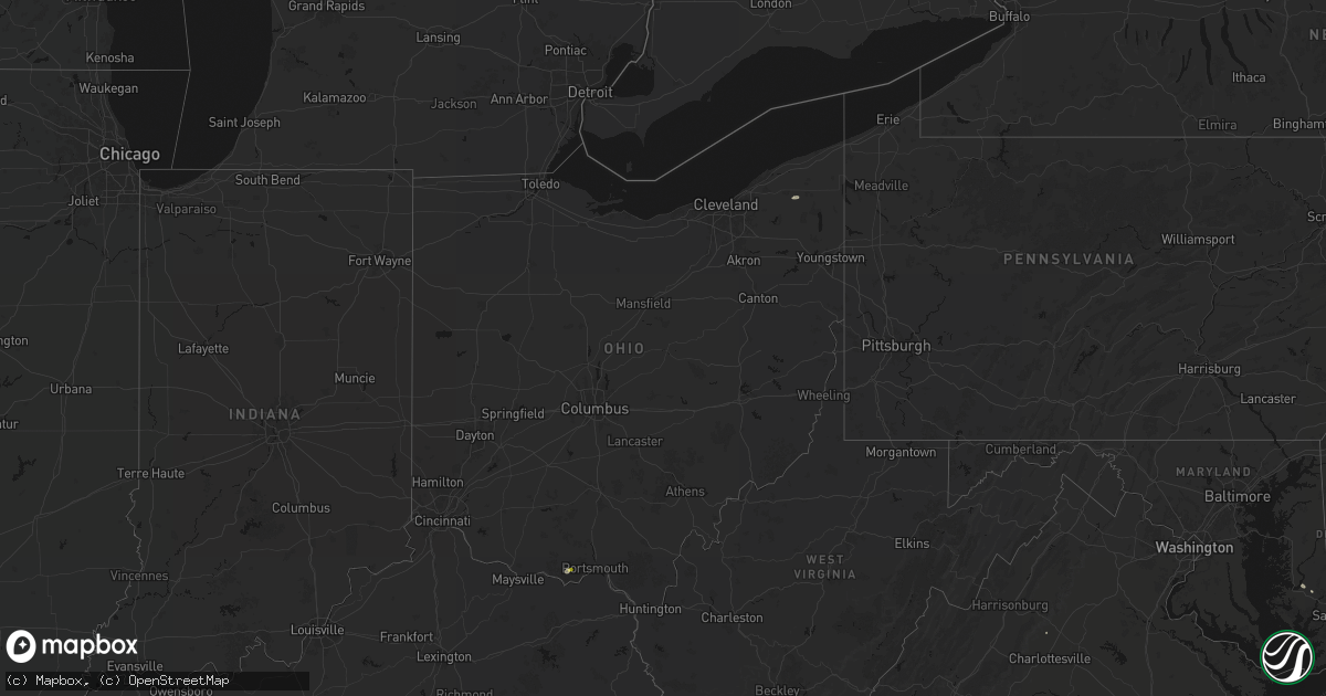 Hail map in Ohio on July 6, 2026