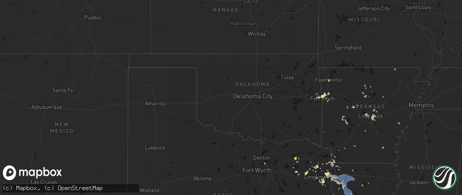 Hail map in Oklahoma on July 6, 2026
