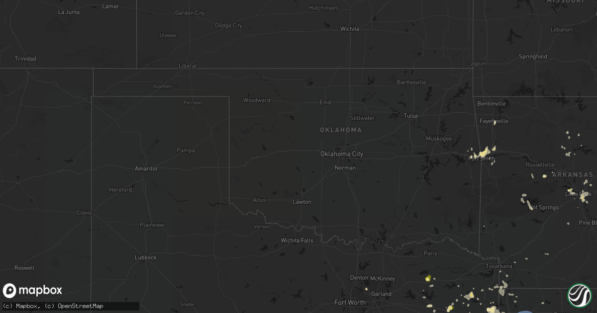 Hail map in Oklahoma on July 6, 2026